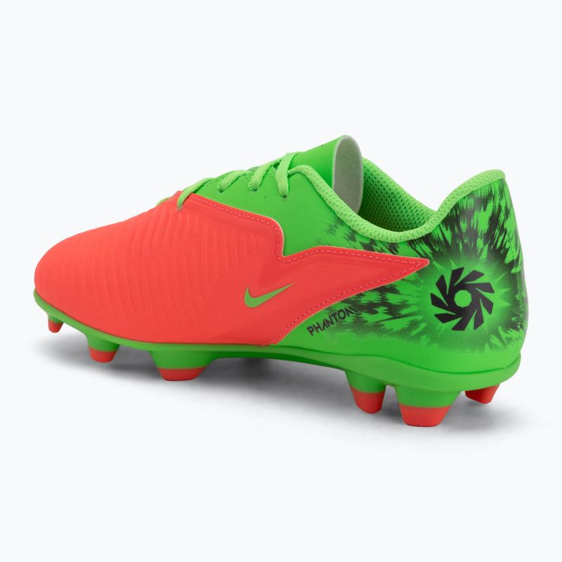 Kinder-Fußballschuhe Nike Jr. Phantom 6 Club Erling Haaland MG hot punch/green strike/black 3