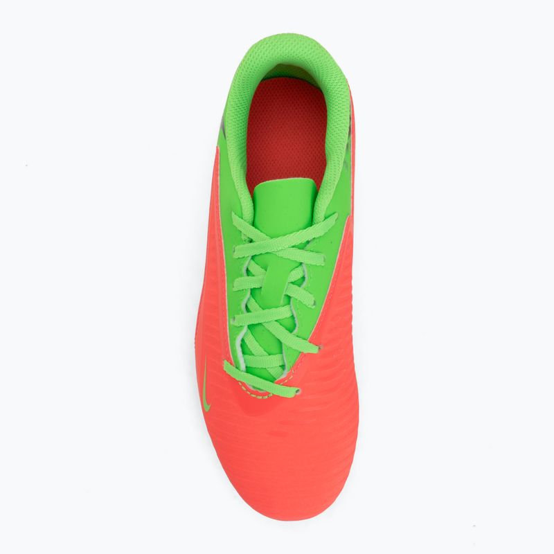Kinder-Fußballschuhe Nike Jr. Phantom 6 Club Erling Haaland MG hot punch/green strike/black 5