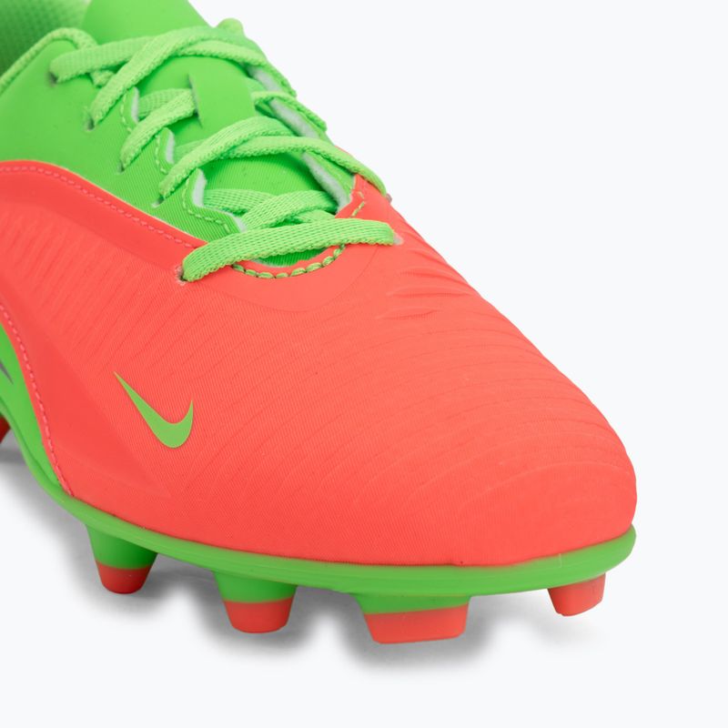 Kinder-Fußballschuhe Nike Jr. Phantom 6 Club Erling Haaland MG hot punch/green strike/black 7