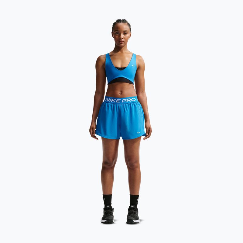 Damen Trainingsshorts Nike Pro 2in1 light photo blue/white 2