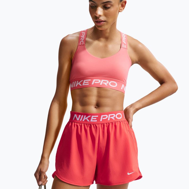 Damen Trainingsshorts Nike Pro 2in1 light crimson/white 5