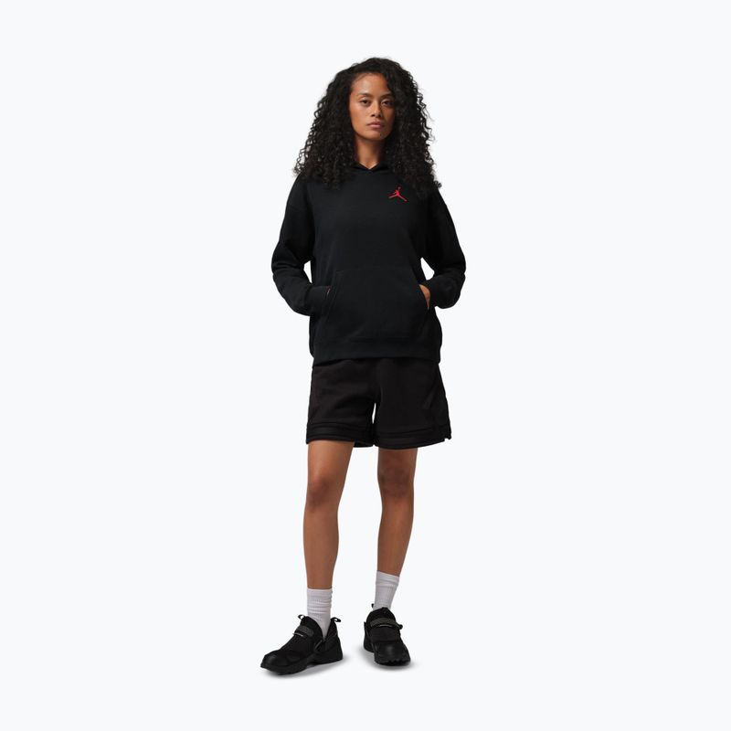 Damenpullover Jordan Fleece Hoodie black/gym red 2