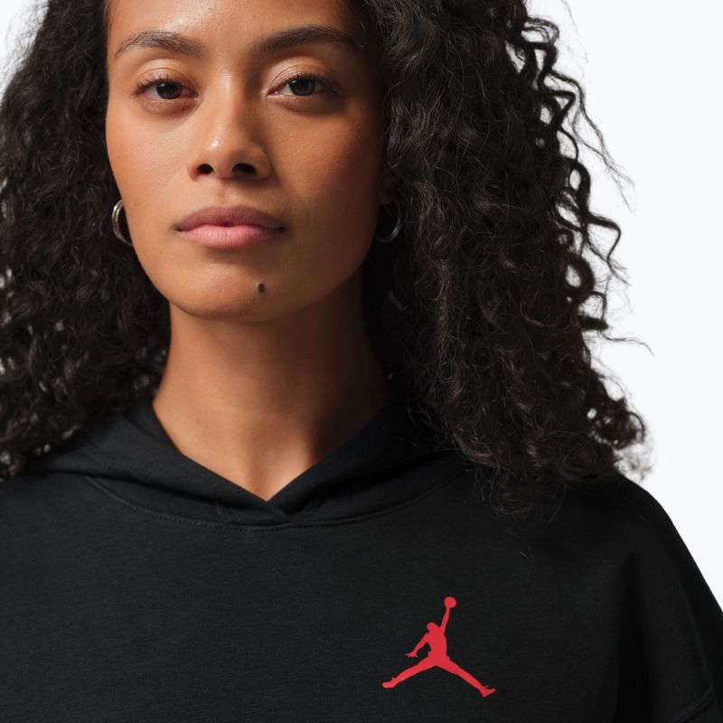 Damenpullover Jordan Fleece Hoodie black/gym red 4
