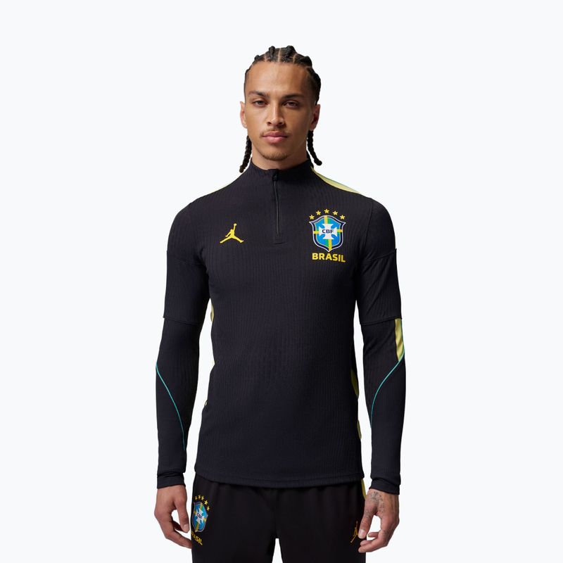 Herren-Fußball-Langarmshirt Brazil Strike Elite Jordan Dri-Fit Drill Top black/yellow pulse/light mint/P109C