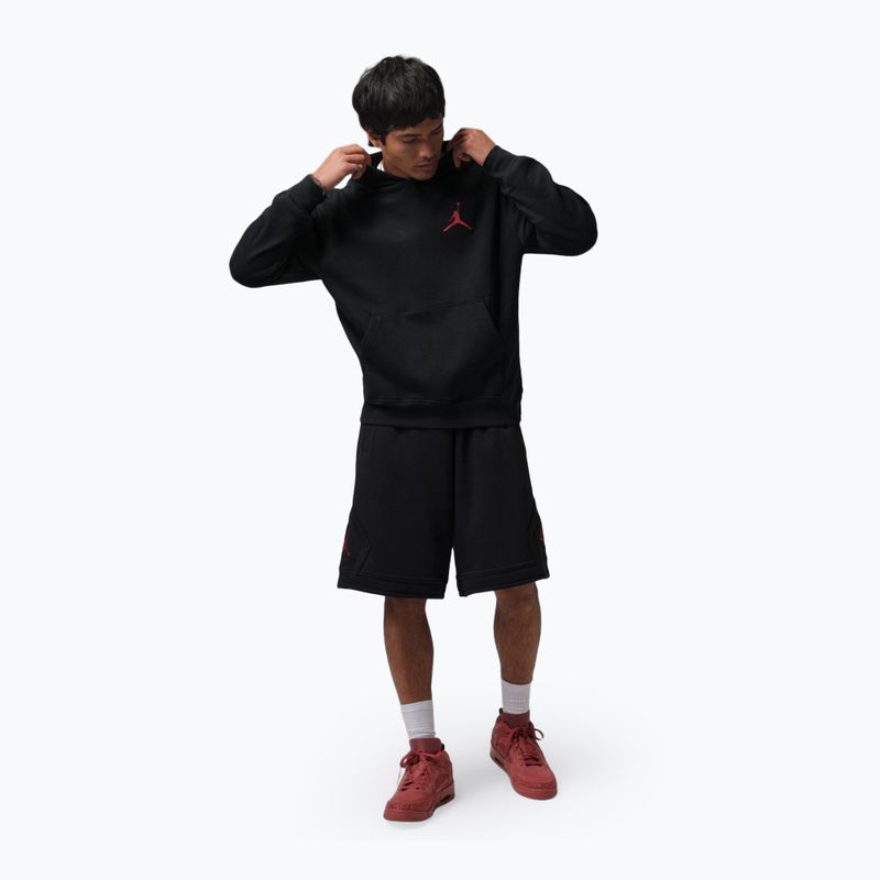 Herrenpullover Jordan Pullover Hoodie black/gym red 2