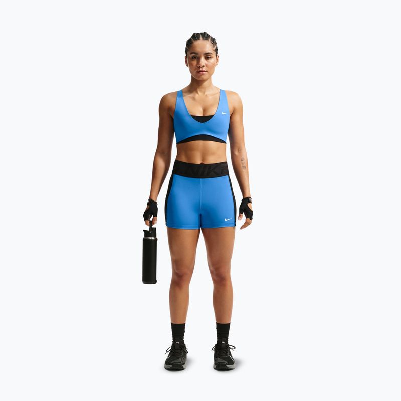 Damen Trainingsshorts Nike Pro Sculpt Dri-Fit High-Waisted Biker 5" light photo blue/black/white 2