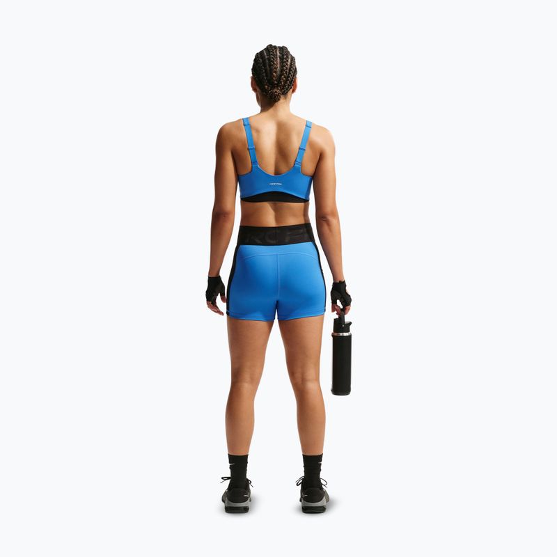 Damen Trainingsshorts Nike Pro Sculpt Dri-Fit High-Waisted Biker 5" light photo blue/black/white 3