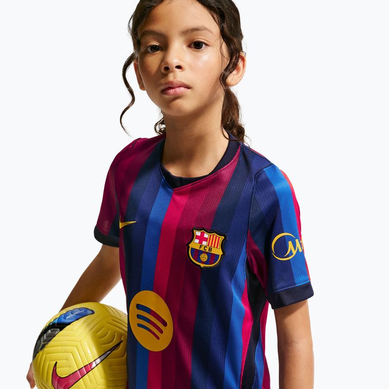 Kinder-Fußballtrikot Nike FC Barcelona Dri-Fit Stadium Home deep garnet/blue void/mineral yellow 8