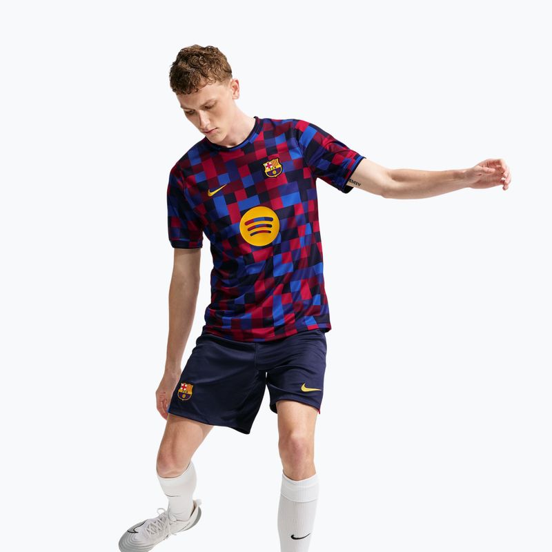 Herren-Fußballtrikot Nike FC Barcelona Dri-Fit Pre-Match noble red/mineral yellow 2