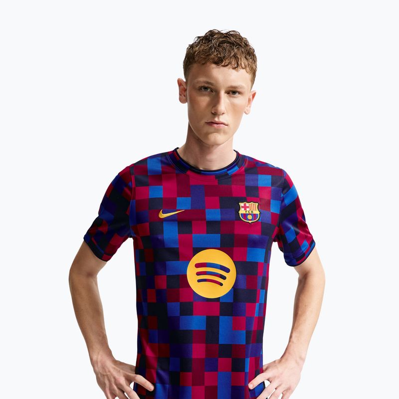Herren-Fußballtrikot Nike FC Barcelona Dri-Fit Pre-Match noble red/mineral yellow 4