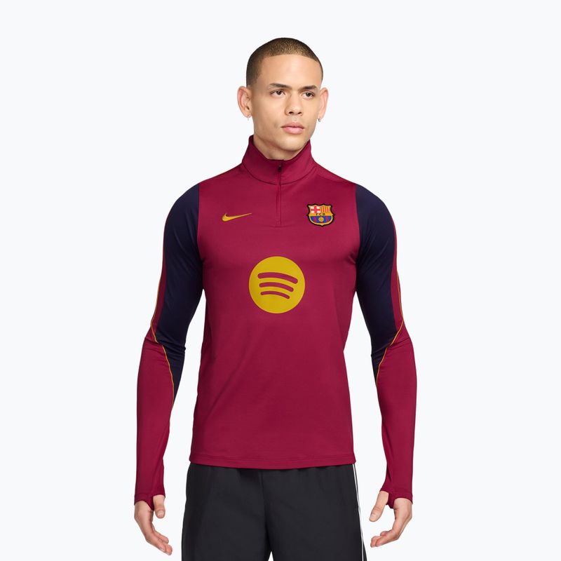 Herren-Fußballtrikot Nike FC Barcelona Strike Soccer Drill Top noble red/mineral yellow/mineral yellow
