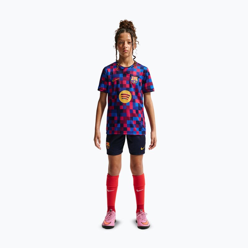 Kinder-Fußballtrikot Nike FC Barcelona Dri-Fit Pre-Match noble red/mineral yellow 2