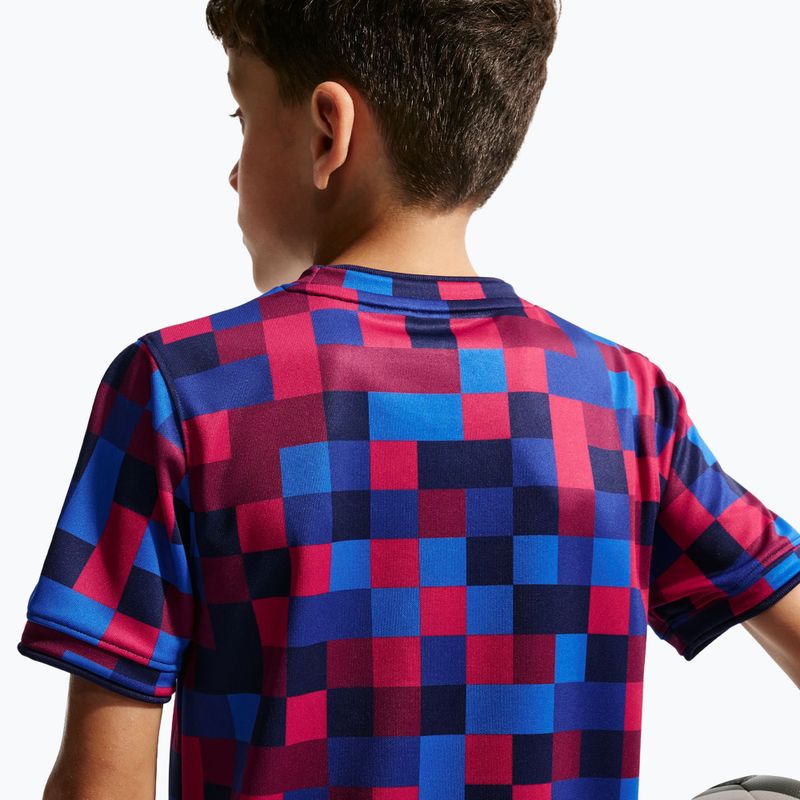 Kinder-Fußballtrikot Nike FC Barcelona Dri-Fit Pre-Match noble red/mineral yellow 7