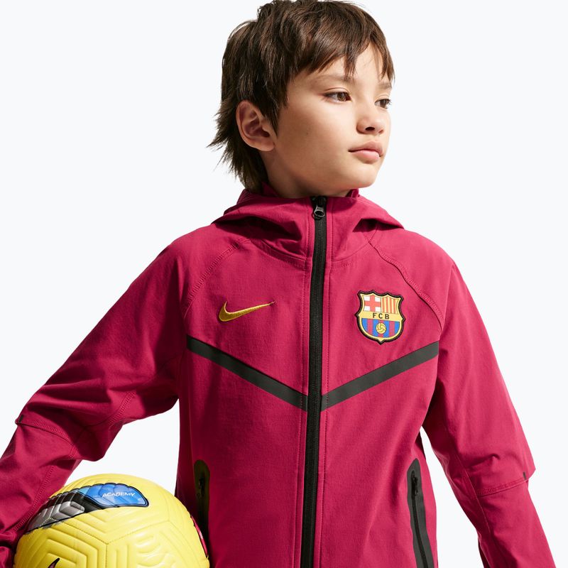 Kinder Fußballjacke Nike FC Barcelona Tech Full Zip noble red/black/mineral yellow 4