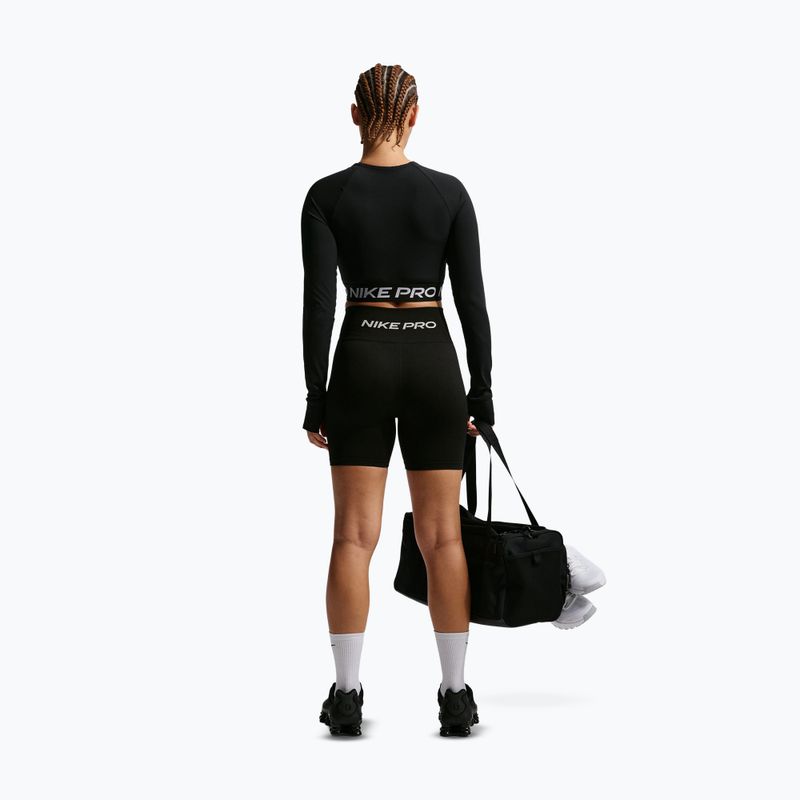 Damen Trainingsshorts Nike Pro Seamless High Waisted Biker 5" black/white 3