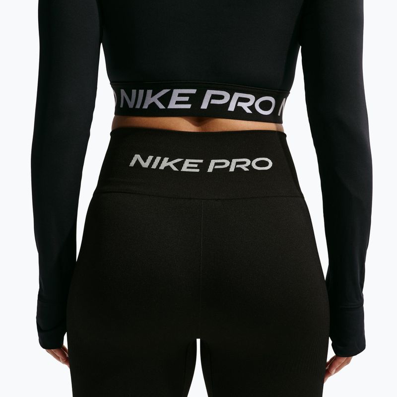 Damen Trainingsshorts Nike Pro Seamless High Waisted Biker 5" black/white 6