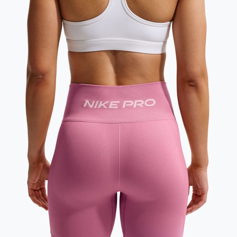 Damen Trainingsshorts Nike Pro Seamless High Waisted Biker 5" peony/white 6