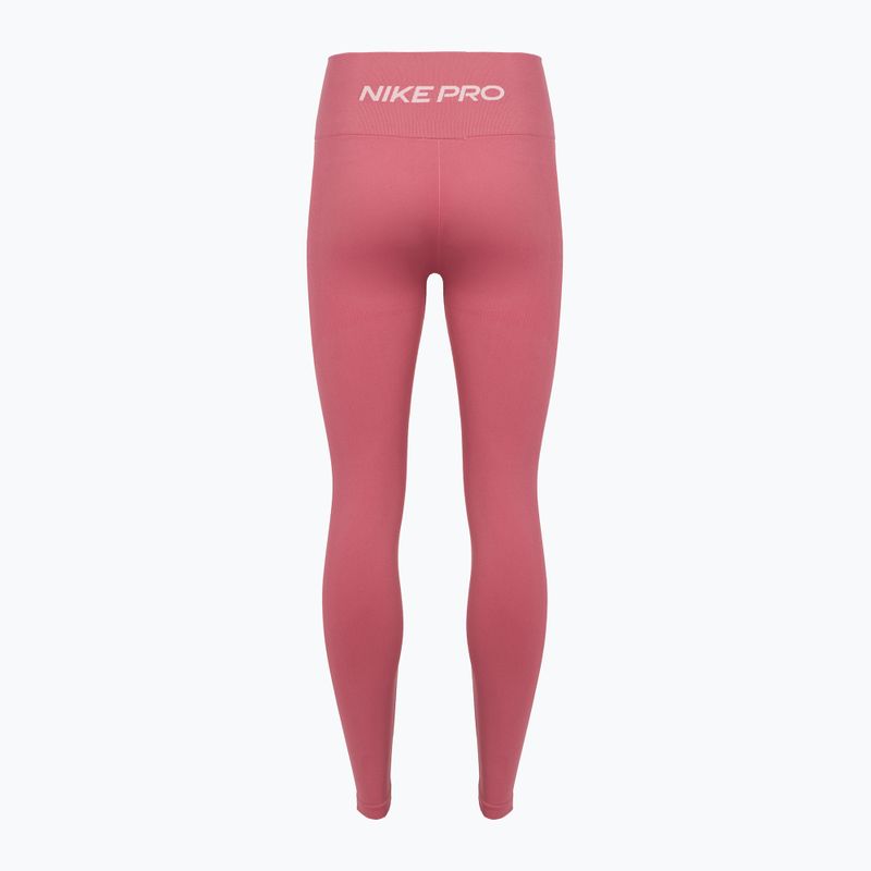 Damenleggings Nike Pro Seamless pink peony/weiß 2
