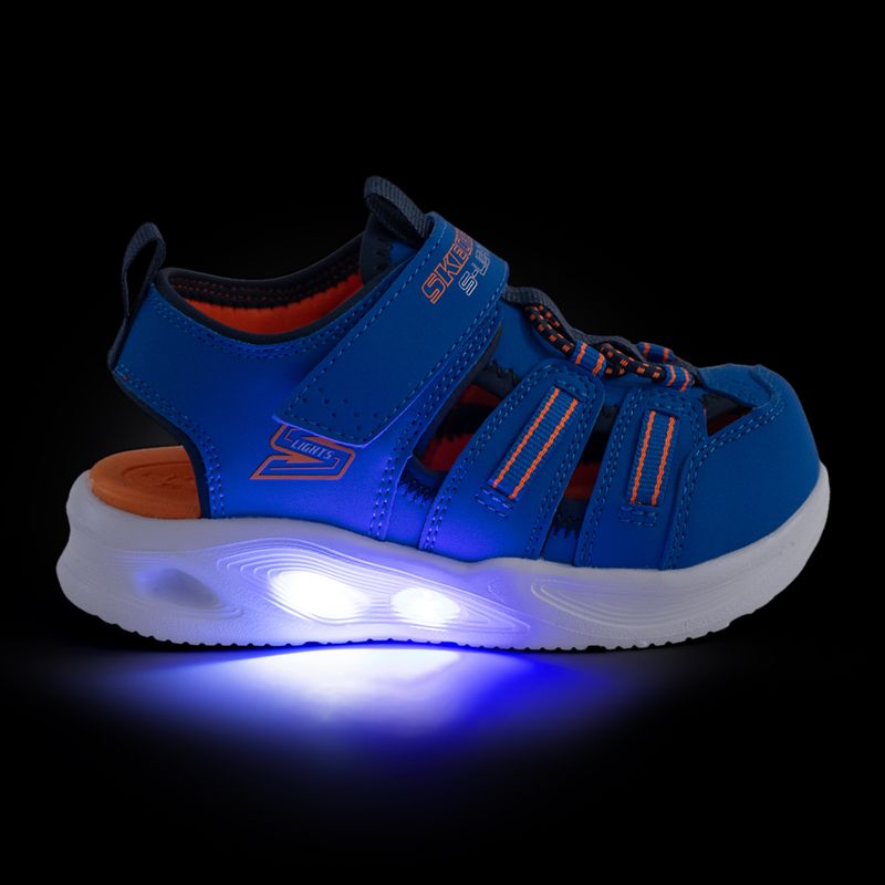 SKECHERS S-Lights Sola Glow blau/limette Kindersandalen 9