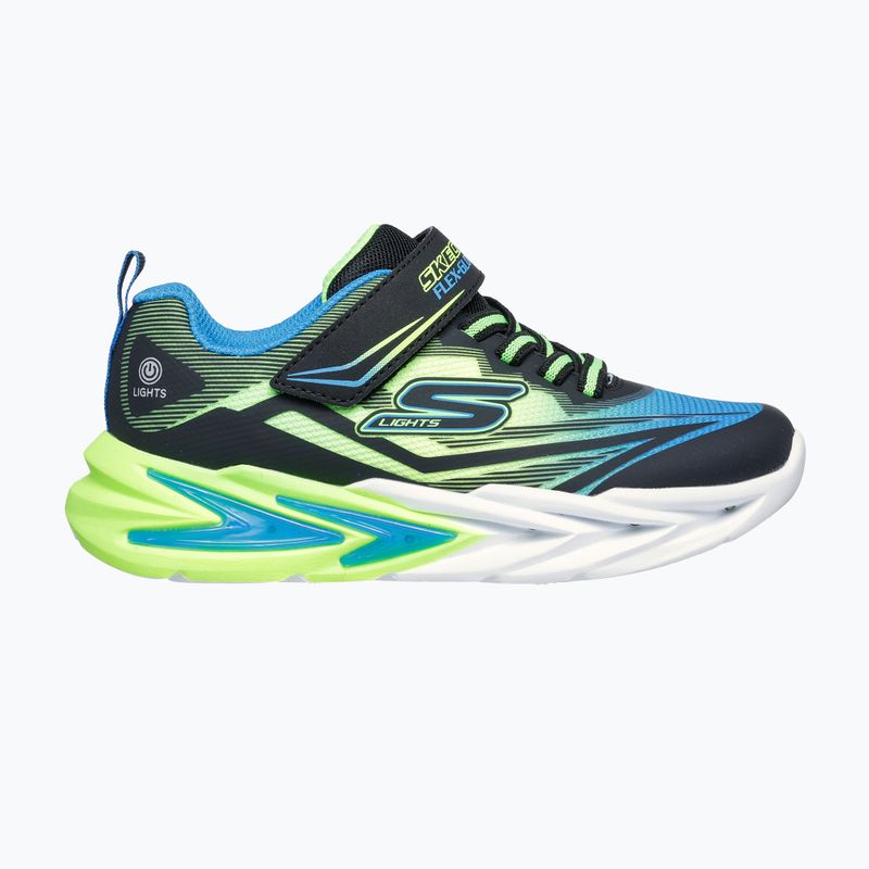 Kinder-Schuhe SKECHERS Flex-Glow Ultra schwarz/blau/lime 10