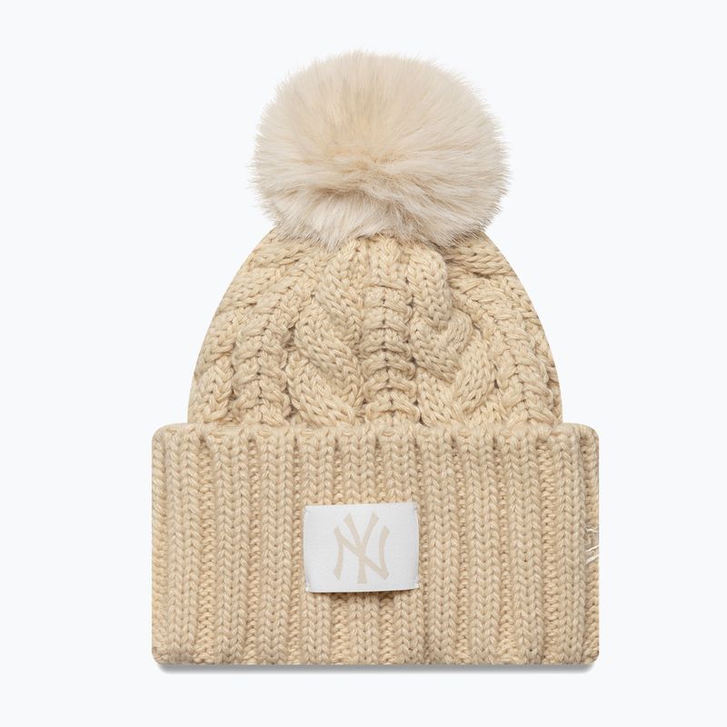 Damen Wintermütze New Era Cable Wide New York Yankees stone