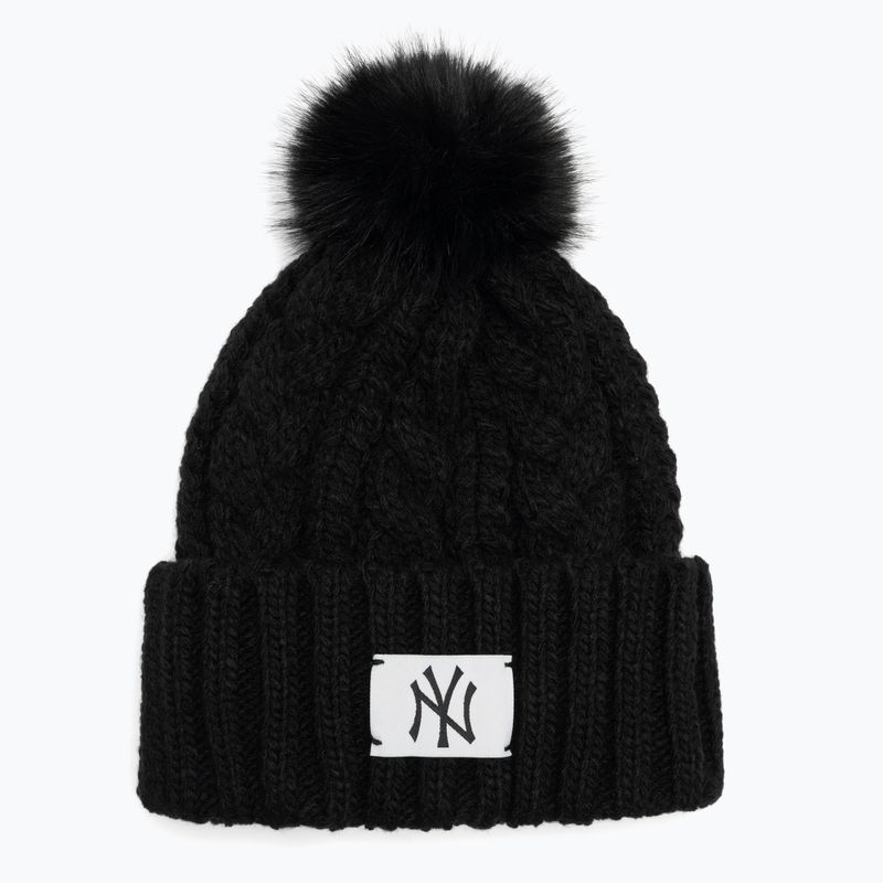 Damen Wintermütze New Era Cable Wide New York Yankees schwarz