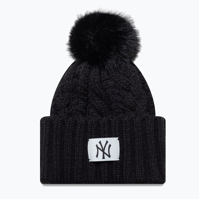 Damen Wintermütze New Era Cable Wide New York Yankees schwarz