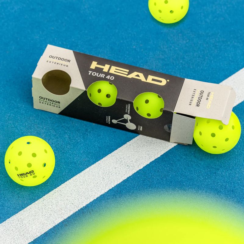 Pickleball-Bälle HEAD Tour 40 Pickleball yellow 3