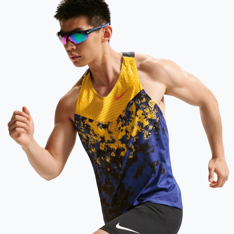 Herren-Laufshirt Nike AeroSwift Dri-Fit ADV Singlet citron pulse/lapis/bright crimson 4