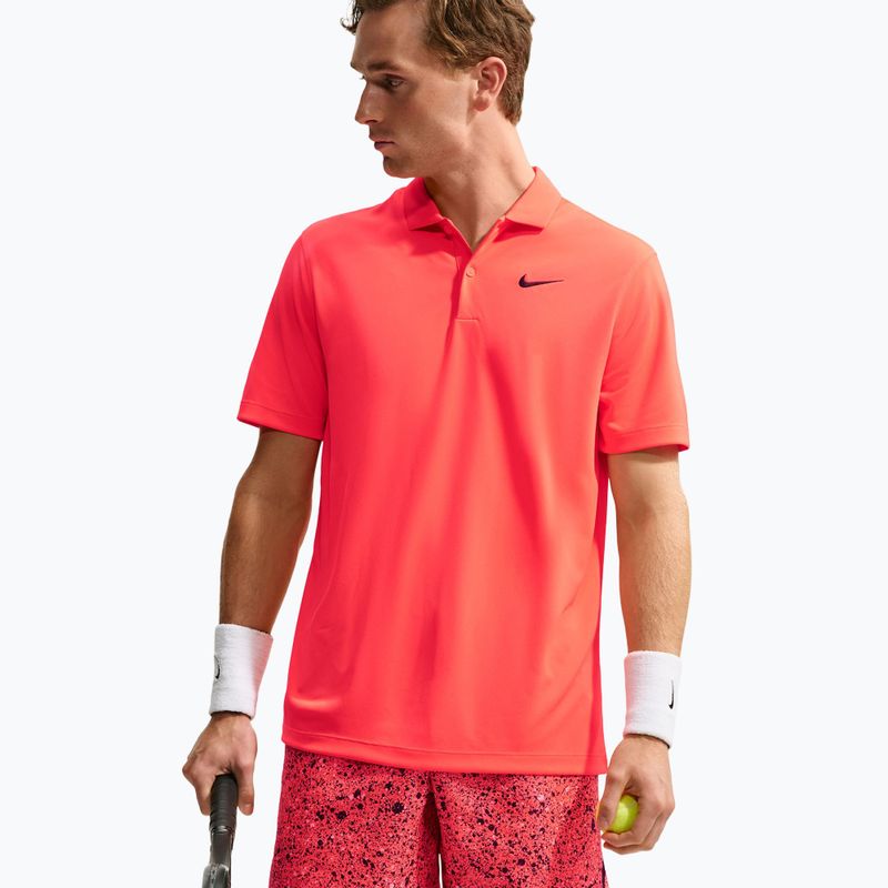 Herren-Tennisshirt Nike Court Dri-FIT Bright Crimson/Black