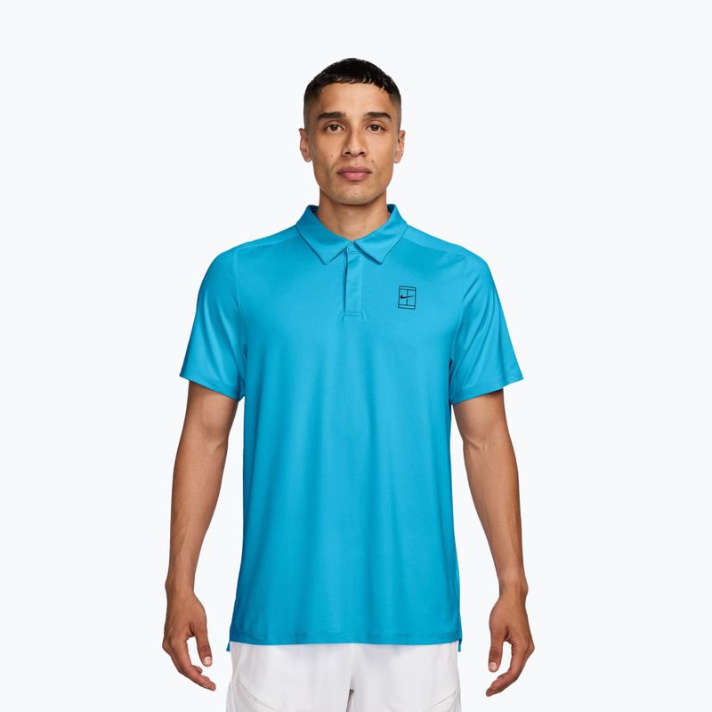 Herren Tennis-Poloshirt Nike Court Dri-Fit Advantage baltic blue/black