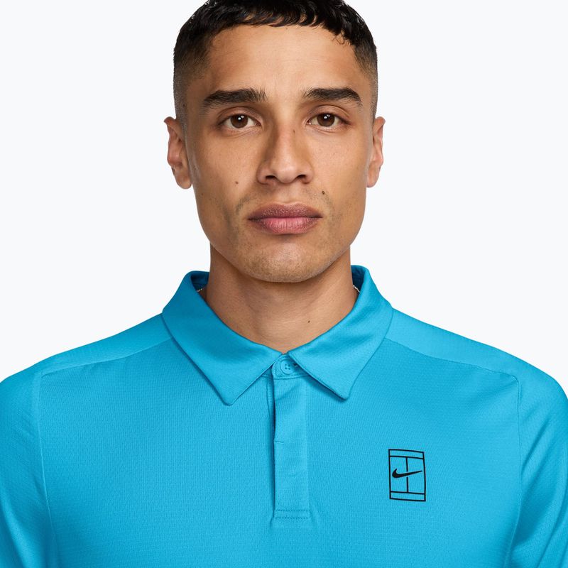 Herren Tennis-Poloshirt Nike Court Dri-Fit Advantage baltic blue/black 3