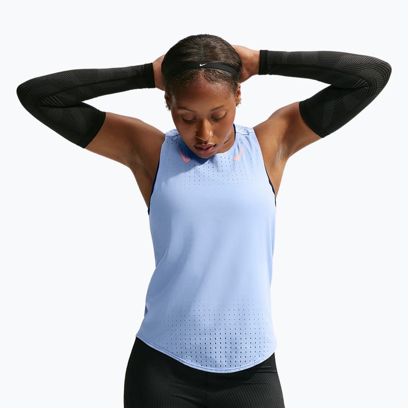 Damen-Laufshirt Nike AeroSwift aluminum/atomic pink