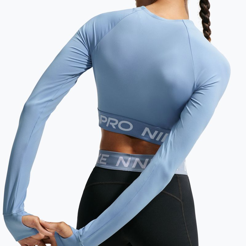 Damen-Longsleeve Nike Pro work blue/white 4
