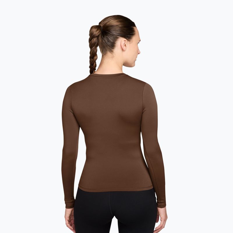 Damen-Trainingslangarmshirt Nike One Fitted cacao wow/white 2