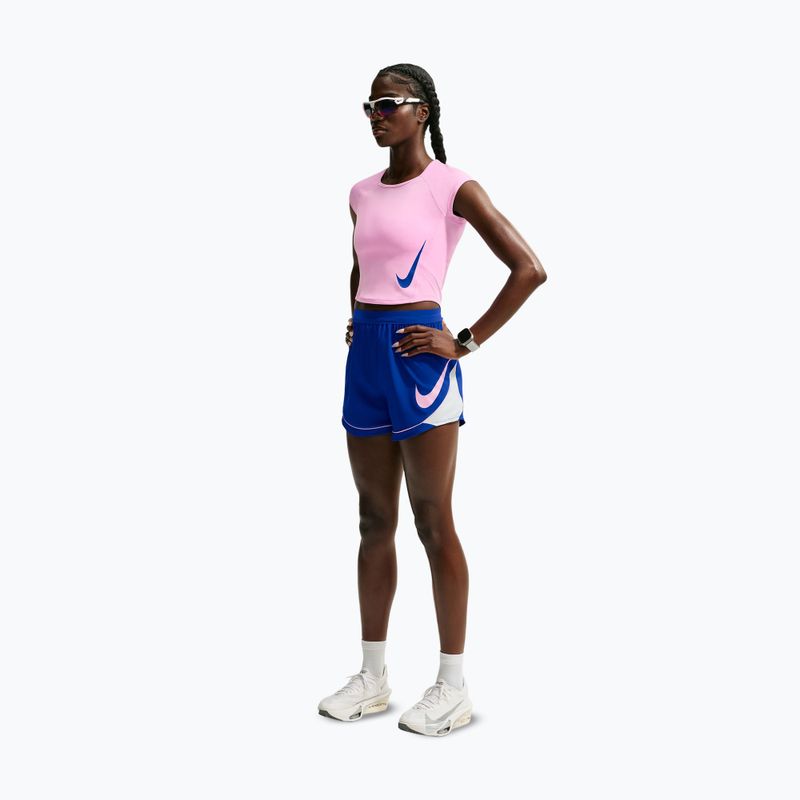Damen-Laufshirt Nike Tempo Swoosh Run Dri-Fit pink rise/pink rise/old royal 2