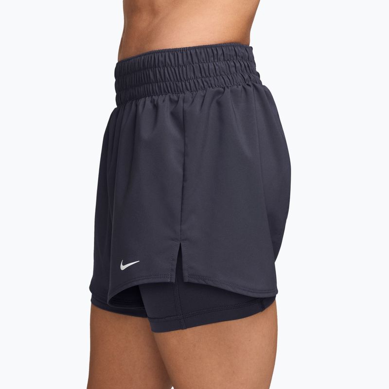 Damen-Shorts Nike One Dri-Fit High-Waisted 3" 2In1 gridiron/white 3