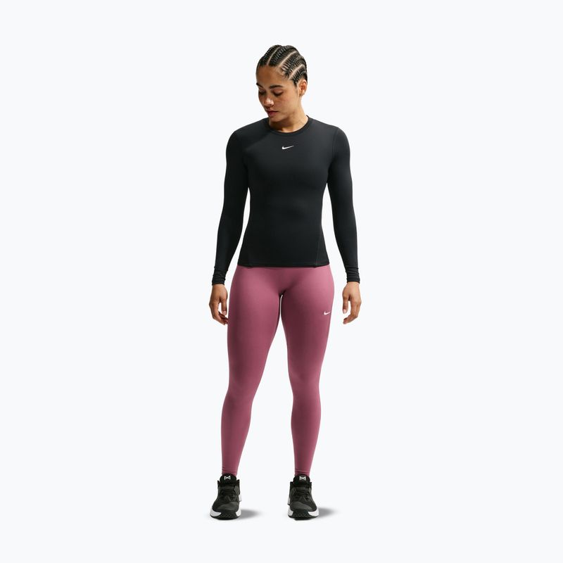 Damen-Trainingslangarmshirt Nike One Fitted black/white 2