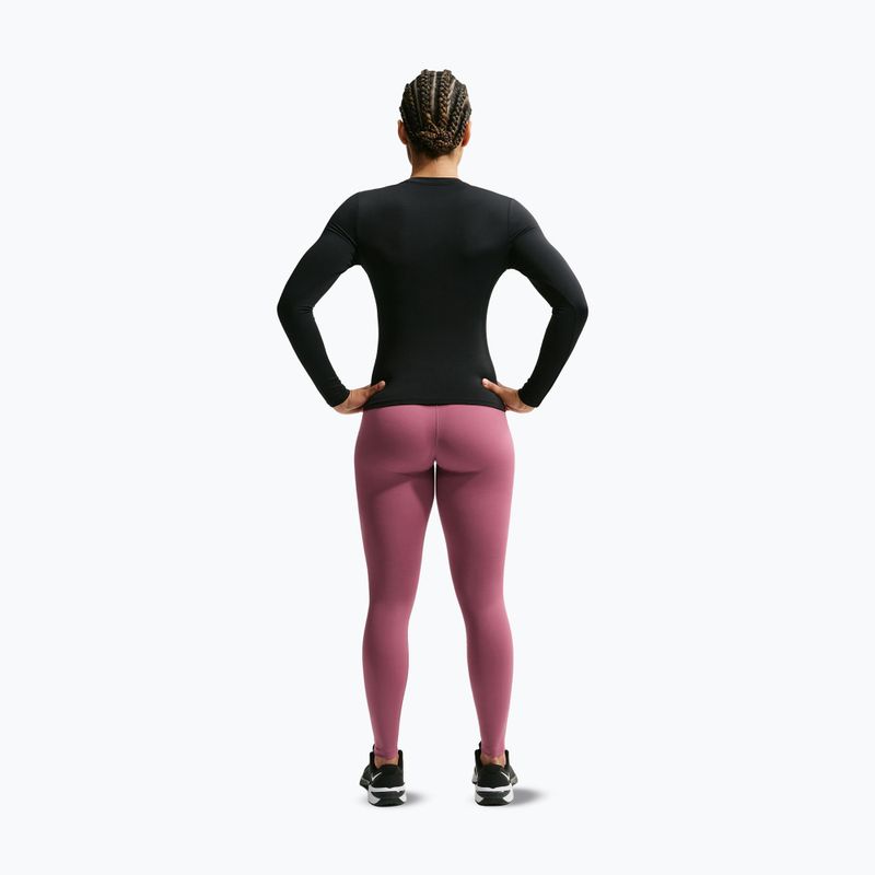 Damen-Trainingslangarmshirt Nike One Fitted black/white 3