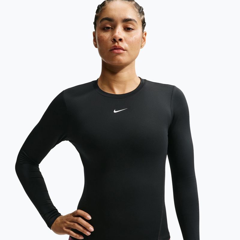 Damen-Trainingslangarmshirt Nike One Fitted black/white 4