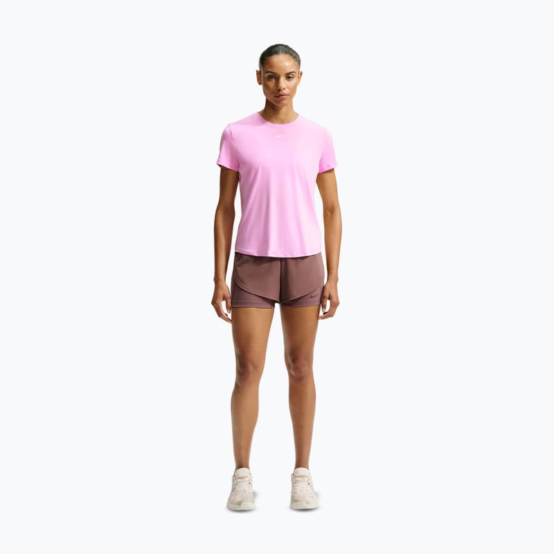 Damen-Trainingsshirt Nike One Classic pink rise/white 2