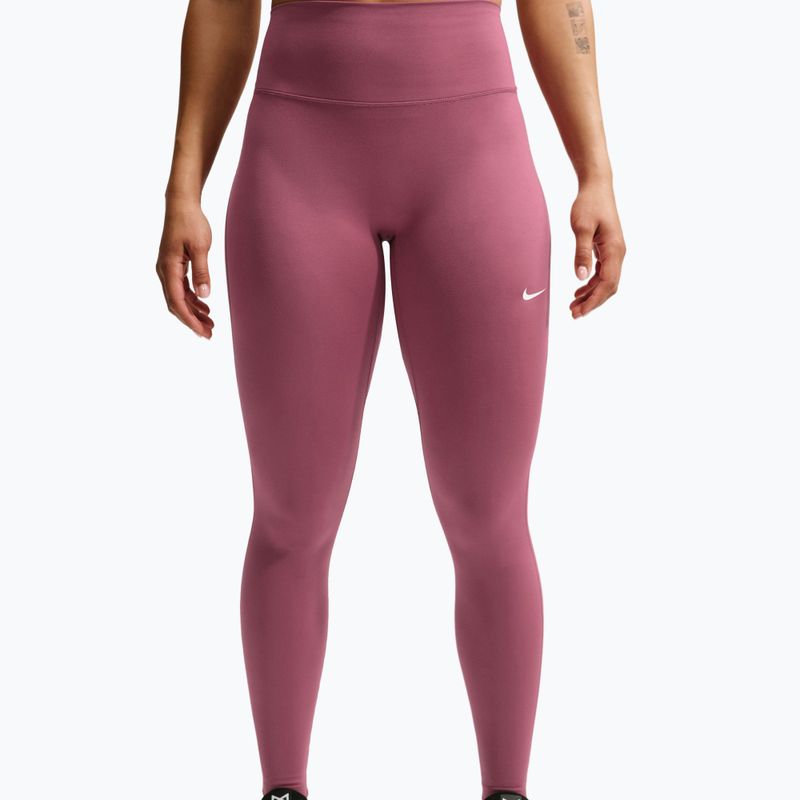 Damenleggings Nike One Seamless Front pink smoke/white 3