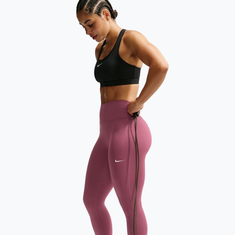 Damenleggings Nike One Seamless Front pink smoke/white 5