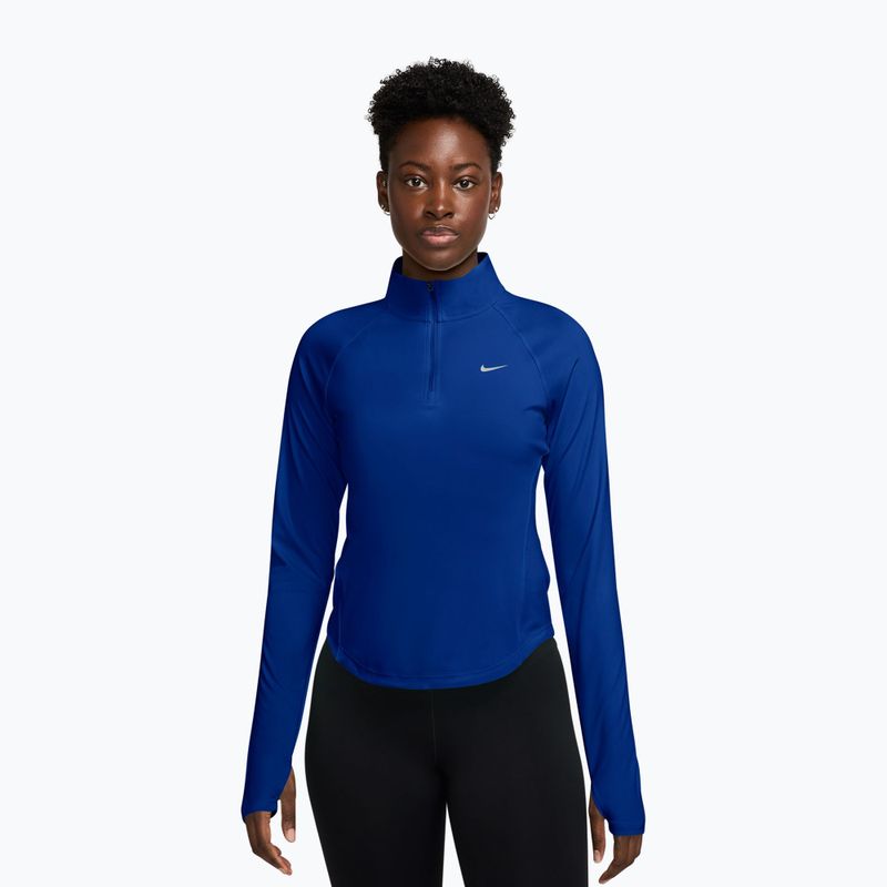 Damen-Laufshirt mit langen Ärmeln Nike Tempo Swoosh Run Dri-Fit 1/4-Zip old royal/pink rise