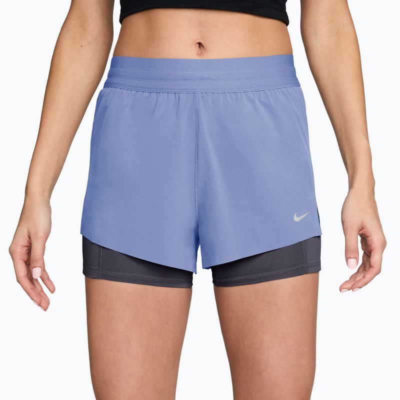 Damen-Laufshorts Nike Swift Mid-Rise 2in1 aluminum/royal tint