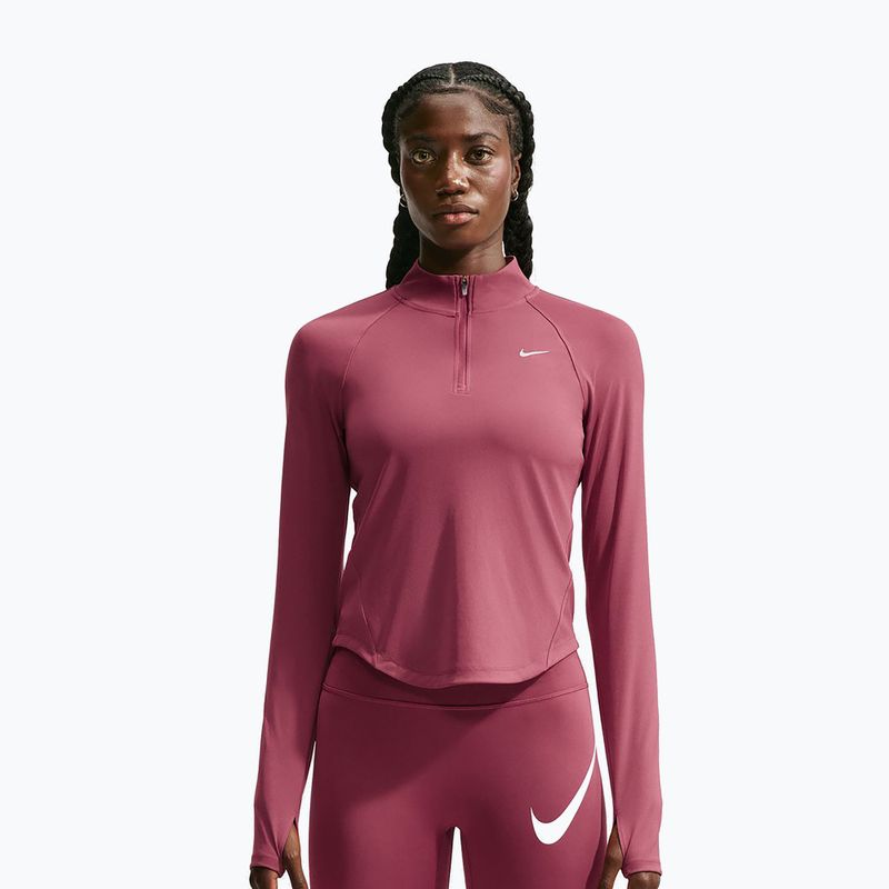 Laufpullover für Damen Nike Tempo Dri-Fit 1/4 Zip pink smoke