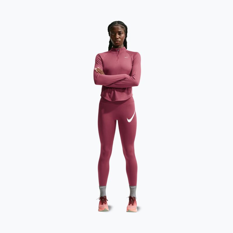 Damenleggings Nike Tempo Swoosh Run pink smoke/white 2