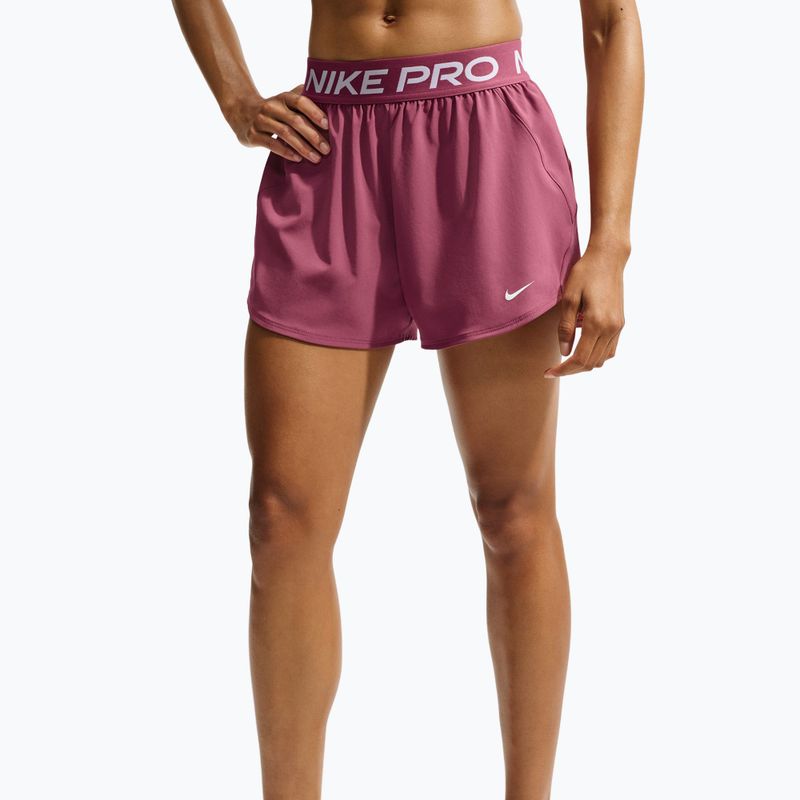Damen Trainingsshorts Nike Pro pink smoke/white 3