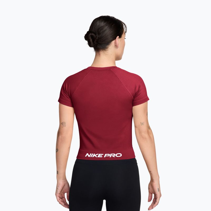 Damen-Trainingsshirt Nike Pro Seamless tough red/white 2