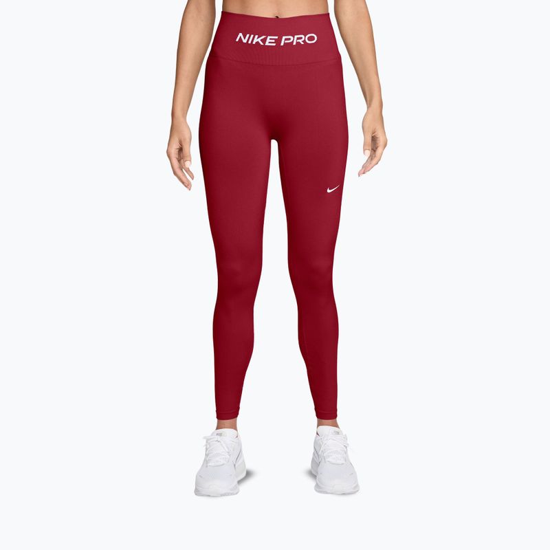 Damenleggings Nike Pro Seamless tough red/white